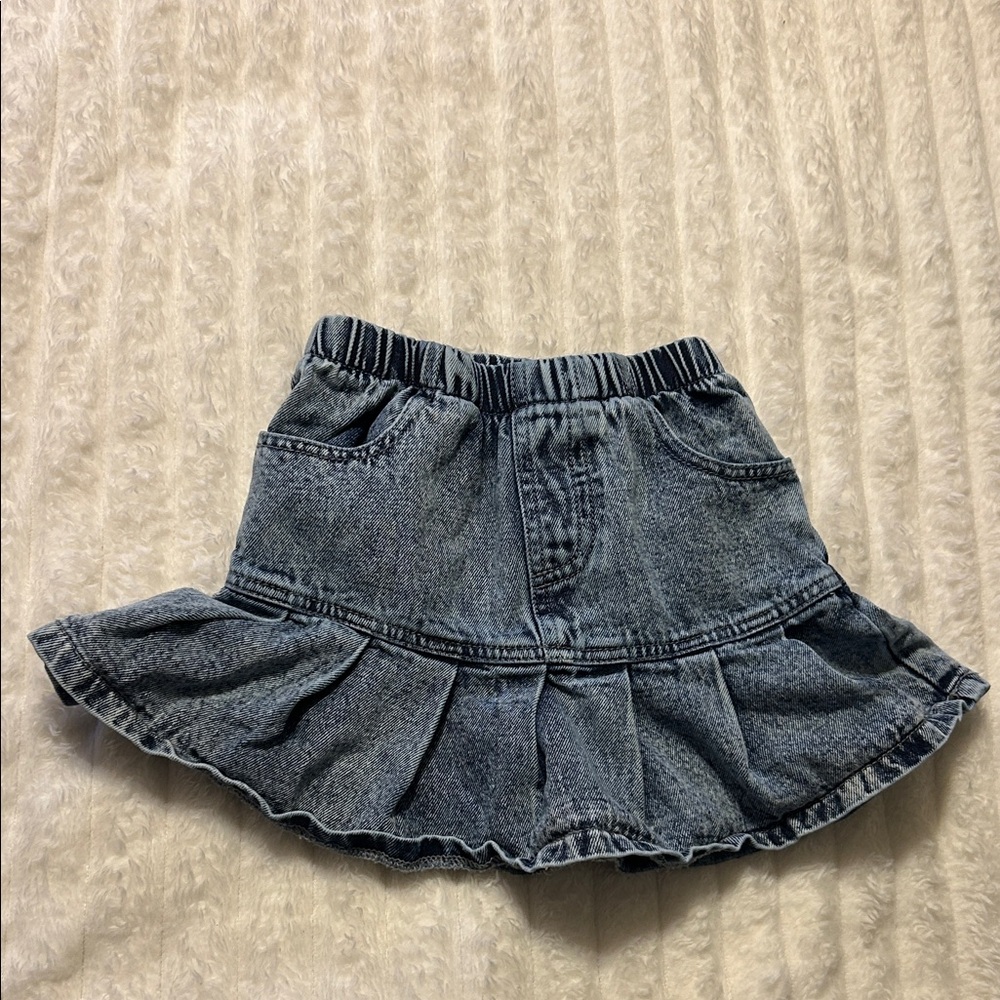 Denim Ruffle Skirt
